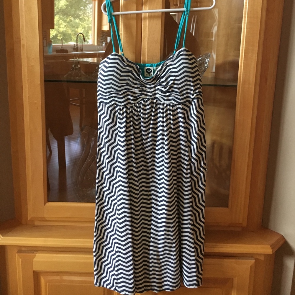 Roxy Black and White Chevron Mini Dress